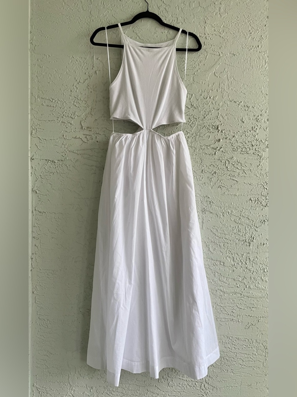 Abercrombie & Fitch Mixed Fabric Cut-Out Maxi Dress